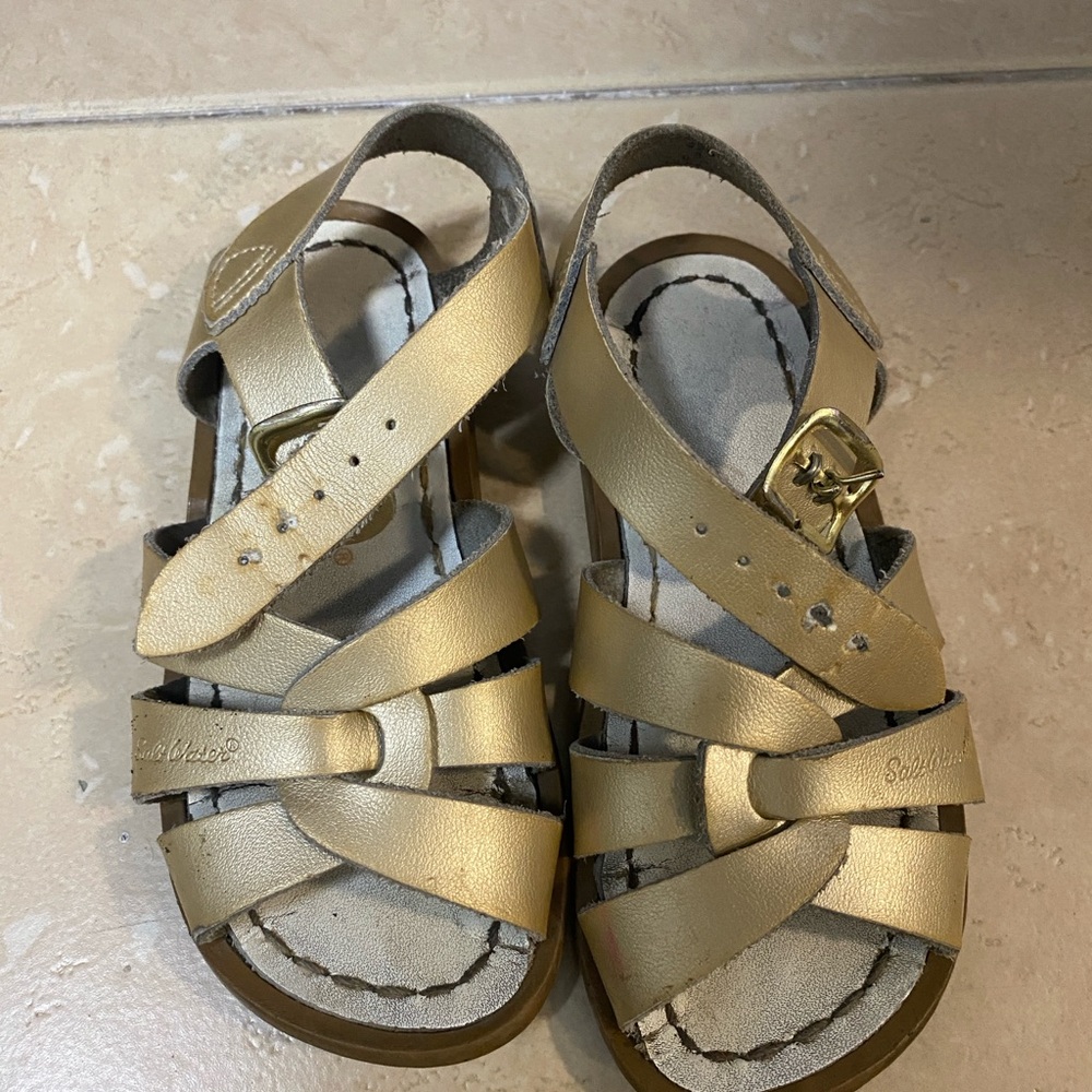 Gold Kids Sandals by Salt Water